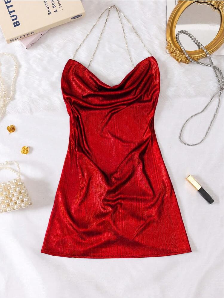 New Sexy Women's Sleepwear With Metallic Beaded Fringe Backless Sexy Lingerie Nightgown — SayFrey — view 6