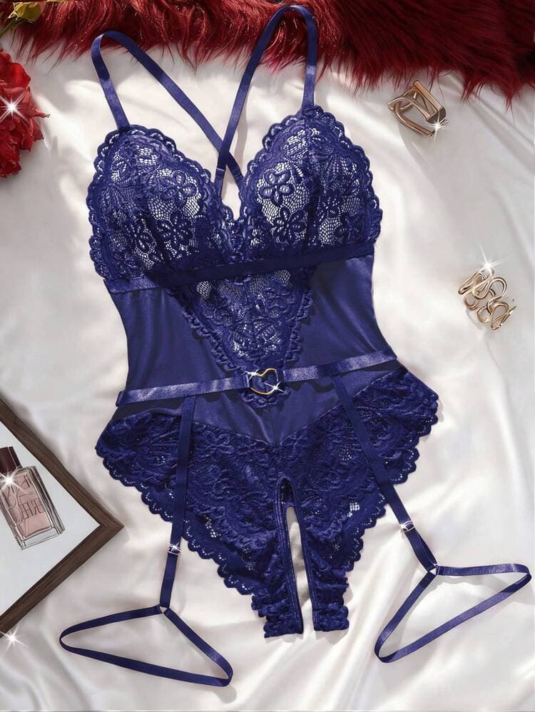 2pcs Lace Sexy Bodysuits (Wireless/Garter Belt) For Women — SayFrey — view 3
