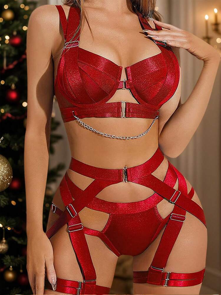 3-Piece Lingerie Set Women ,Body Suit Fetish Clubwear, Halloween Costumes ,Corset De Mujer Pefect Nightclub, Festival, Party — SayFrey — view 2