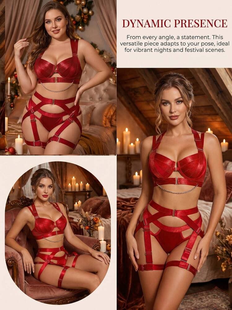 3-Piece Lingerie Set Women ,Body Suit Fetish Clubwear, Halloween Costumes ,Corset De Mujer Pefect Nightclub, Festival, Party — SayFrey — view 5