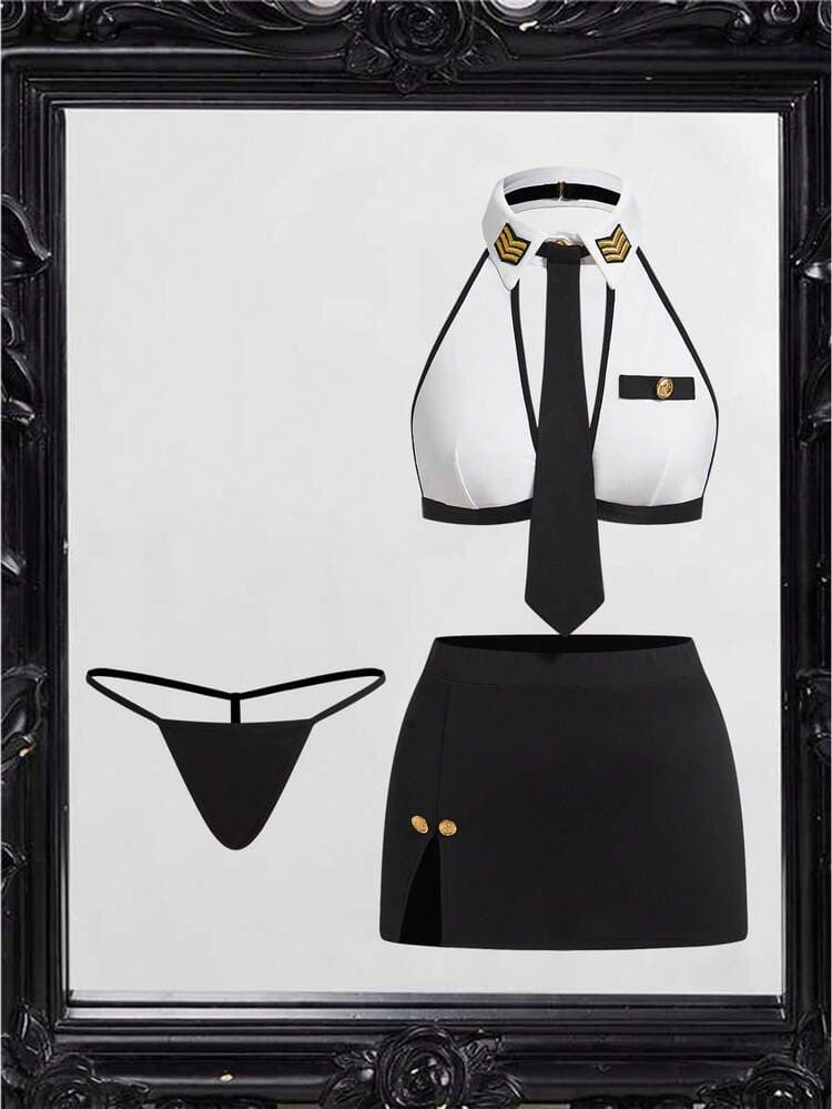 Fantasy Costume Fabric Cosplay Costume With Halter Neck And Split Design — SayFrey — view 5
