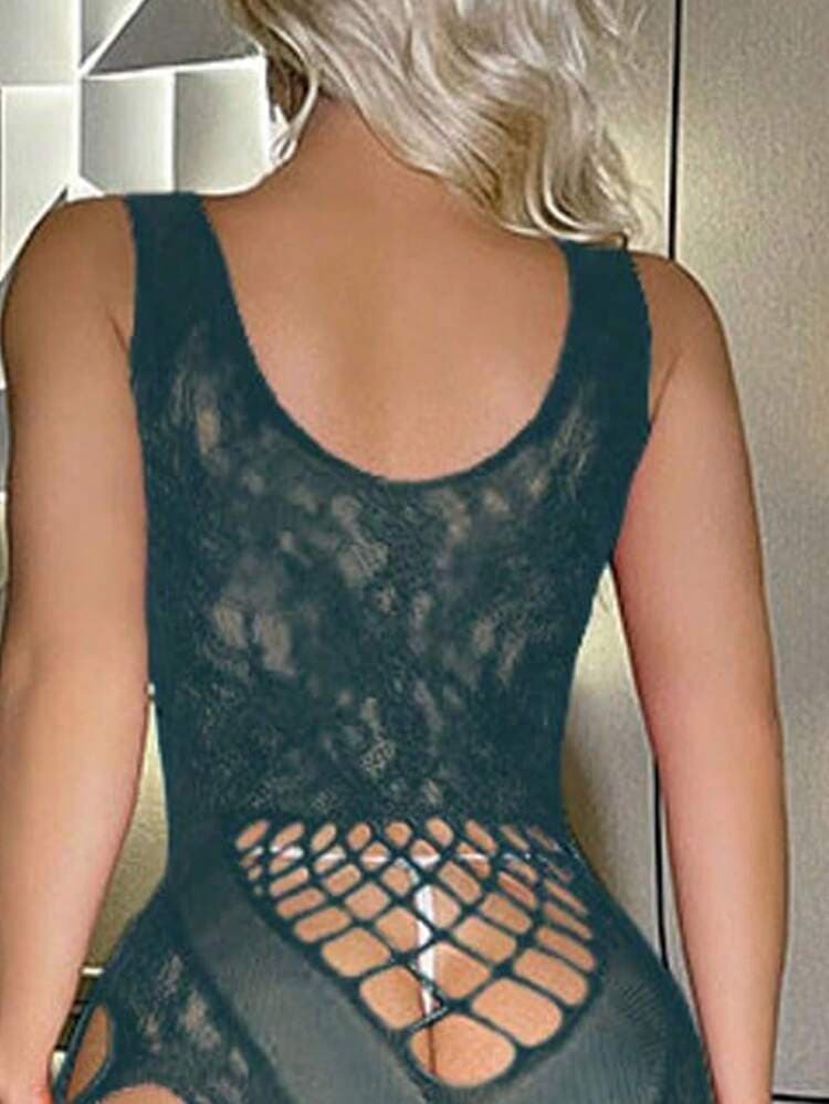 Women's Lingerie Bodystocking Off-Shoulder Fishnet Bodysuit Bikini Cover-Up — SayFrey — view 3