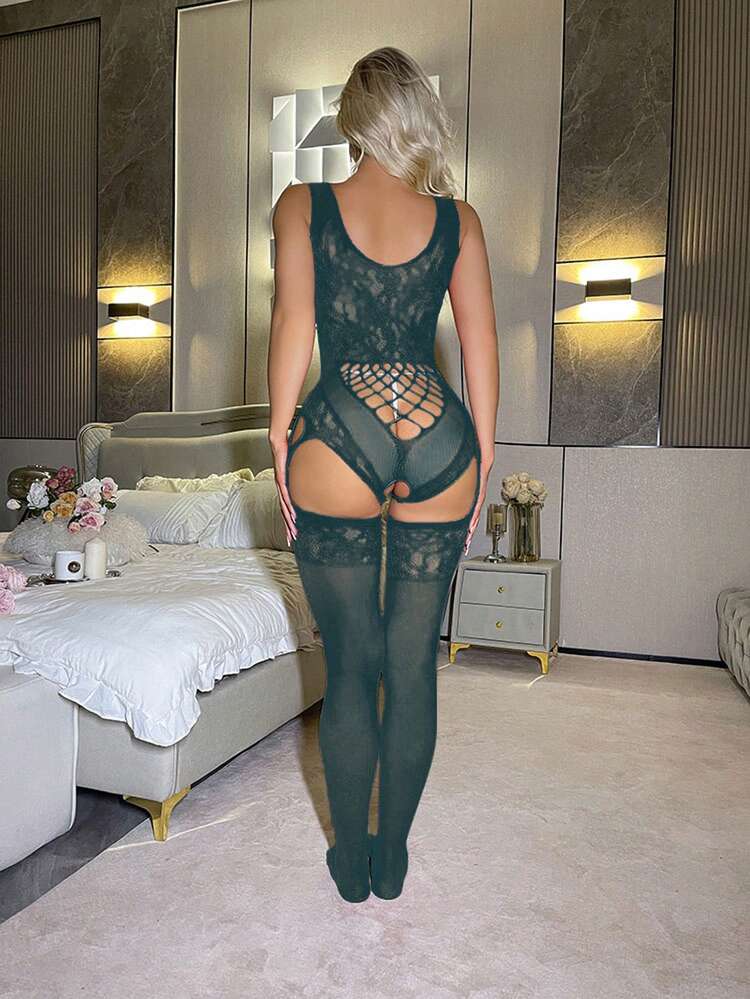 Women's Lingerie Bodystocking Off-Shoulder Fishnet Bodysuit Bikini Cover-Up — SayFrey